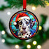 Dalmatian in Santa Hat Suncatcher Decoration